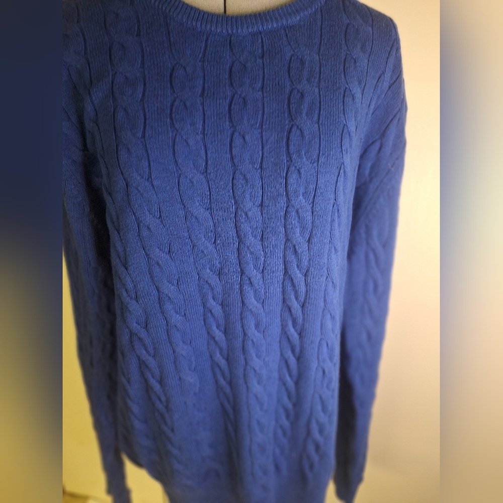 St. John's Bay Men's Royal Blue Cable Knit Sweater